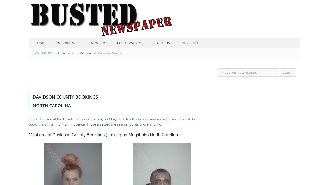 Davidson County, NC ( Lexington NC ) Mugshots - BUSTEDNEWSPAPER.COM